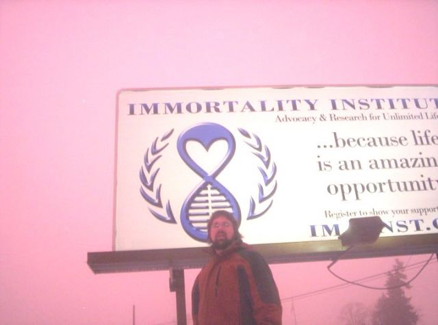 Immortality Institute billboard, up december 2010 to january 2011